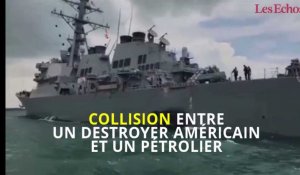 Collision entre un destroyer américain et un pétrolier
