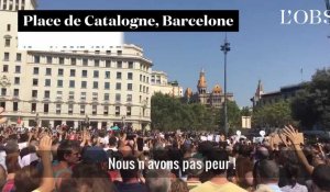 "Nous n'avons pas peur" scande la foule après la minute de silence à Barcelone