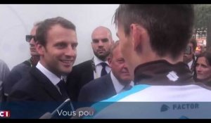 Emmanuel Macron encourage Romain Bardet au Tour de France (vidéo)