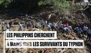 Typhon Mangkhut : les Philippins cherchent à mains nues des survivants ensevelis