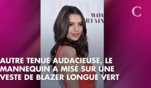 PHOTOS. Entre veste de blazer et bottes python, toutes les tenues d'Emily Ratajkowski pendant la Fashion Week de Milan