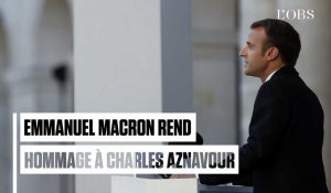 Macron :  "Les chansons d'Aznavour étaient un baume, un remède, un réconfort"
