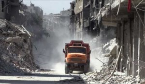 A Yarmouk, les pelleteuses effacent les ravages de la guerre