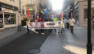 Laval. Les syndicats CGT, FO, Solidaires et FSU ont manifesté contre la politique d'Emmanuel Macron 