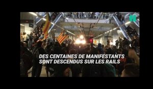 En Catalogne, des routes et des voies ferrées bloquées par des indépendantistes