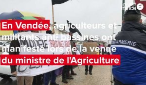 Agriculteurs et militants "anti-bassines" pour accueillir le ministre de l’Agriculture en Vendée