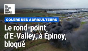 Colère des agriculteurs : le rond-point d'E-Valley, à Épinoy, bloqué