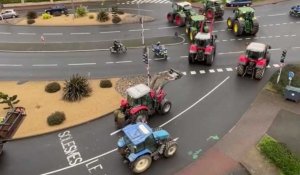 VIDÉO. Colère des agriculteurs : retour sur l'opération escargot des tracteurs à Sablé-sur-Sarthe