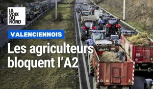 Les agriculteurs bloquent l'A2 à hauteur de Valenciennes