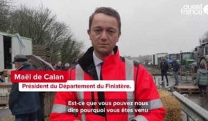 VIDÉO. À Morlaix, le président du Finistère apporte son soutien aux agriculteurs