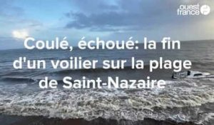VIDEO. Dépression Karlotta : Un voilier de plaisance mi échoué, mi coulé, devant Saint-Nazaire