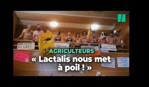 Au siège de Lactalis, des agriculteurs "à poil" pour dénoncer le prix du lait