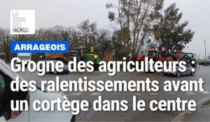 Des dizaines d'agriculteurs de la Coordination rurale manifestent à l'entrée d'Arras