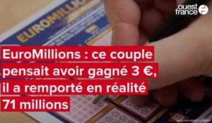 VIDEO. EuroMillions : ce couple pensait avoir gagné 3 €, il a remporté en réalité 71 millions