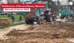 VIDÉO. Les agriculteurs en colère manifestent devant la préfecture et au Leclerc Cleunay à Rennes