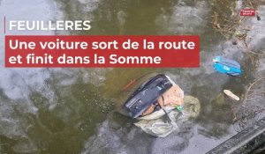 Feuillères: une voiture finit dans la Somme