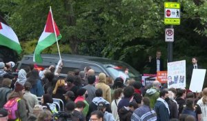 USA: Manifestation pro-palestinienne devant le dîner des correspondants de la Maison Blanche