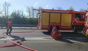 Un camion embrasé sur l'A16 entre Calais et Boulogne