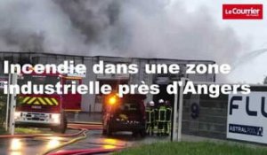 VIDÉO. Une usine ravagée par les flammes près d’Angers