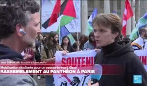 Mobilisation étudiante en soutien à Gaza : rassemblement au Panthéon à Paris