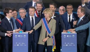 JO-2024 : Macron inaugure le Centre aquatique olympique