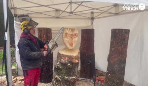 VIDÉO. Cet artiste sculpte à la tronçonneuse pendant la Foire aux arbres de Lisieux