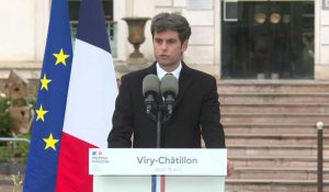 A Viry-Châtillon, Attal déplore une "addiction d'une partie de nos adolescents à la violence"
