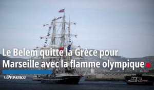 Le Belem quitte la Grèce pour Marseille avec la flamme olympique