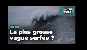 Les images impressionnantes de ce surfeur sur la possible plus grosse vague jamais surfée