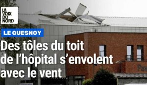 Des tôles du toit de l’hôpital du Quesnoy s’envolent, les pompiers interviennent