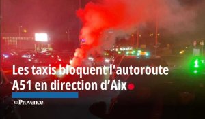 Les taxis bloquent l’autoroute A51 en direction d’Aix-en-Provence