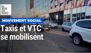 Taxis et VTC manifestent à Lille le 29 janvier 2024