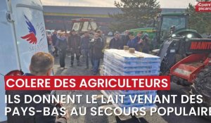 Colère des agriculteurs: ils donnent du lait venant des Pays-Bas au Secours populaire
