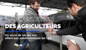 Colère des agriculteurs : des verres de vin du Var offert aux automobilistes de l’A8