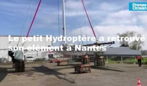 VIDEO. Le petit Hydroptère a retrouvé son élément à Nantes