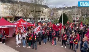 VIDEO. Fonction publique en grève : des centaines d'agents mobilisées à Saint-Nazaire
