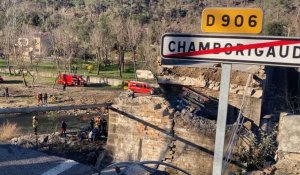 Un pont s'effondre entraînant un camion dans sa chute à Chamborigaud
