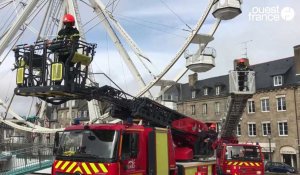 VIDÉO. Manœuvre d'envergure des pompiers en plein centre-ville de Guingamp