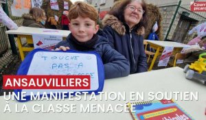 Une manifestation en soutien à la classe menacée d'une école à Ansauvillers avait lieu ce jeudi 15 février