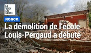 Démarrage de la démolition de l'ancienne école Louis-Pergaud à Roncq