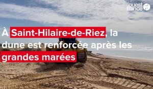 VIDEO. Saint-Hilaire-de-Riez : fragilisée après les grandes marées, la dune est réensablée 