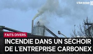 Le feu dans un séchoir de l’entreprise Carbonex à Gyé-sur-Seine