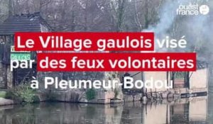 VIDÉO. À Pleumeur-Bodou, le Village Gaulois visé par des feux qui embrasent ses huttes 