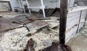 Au Portel, des dégâts au Château de sable, la mer est montée très haut