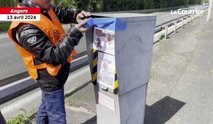 VIDÉO. Contrôle technique obligatoire : les motards tapissent un radar de tracts à Angers