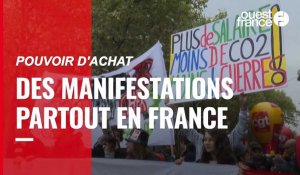 VIDÉO. Partout en France et dans l'Ouest, des manifestations pour réclamer des hausses de salaire