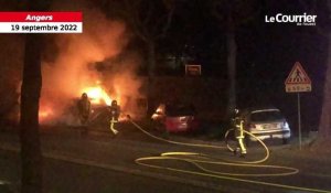 VIDÉO. Une voiture incendiée dans la nuit à Angers, les pompiers interviennent