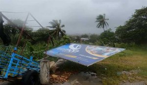 Vents forts lors du passage de l'ouragan Fiona en République dominicaine