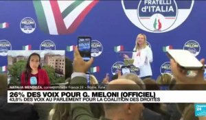 Italie : 26 % des voix pour Giorgia Meloni, selon les résultats officiels
