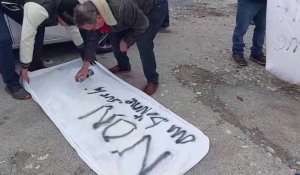 Manifestation contre le chantier de rénovation de la Traverse du Ponthieu à Abbeville